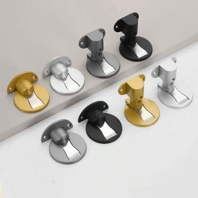 黑色/银色/灰色磁性门挡 - 隐形门挡，磁性门夹可保持门打开，具有强力粘合剂，无需钻孔，非常适合家庭、办公室、卧室、厨房、浴室、家居装饰