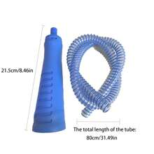 Kit de nettoyage pour évacuation de sèche-linge, accessoire d'aspirateur pour évacuation de sèche-linge, ramoneur de peluches et tuyau d'aspiration pour évacuation de sèche-linge (bleu clair)