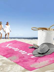 Toalla de playa personalizada con nombre, unicolor simple, secado rápido, toalla de natación personalizada resistente a la arena, accesorio de viaje para piscina y ropa de playa, vacaciones de verano - Toalla de playa sencilla de color sólido - Ver 8