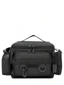 1 件多隔层防水渔具包，迷彩和几何图案 - 纯色可选，拉链开合，肩带。非常适合户外徒步、露营和存放渔具，户外钓鱼包