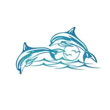 1 pieza Decoración de pared de metal en forma de delfín, dos delfines saltando fuera de la superficie del mar, decoración de pared para interiores y exteriores, adecuado para piscina, baño