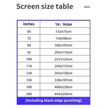 GAINVANE Écran de projecteur 60/72/84/100/120/150 pouces, écran de projecteur de film 16:9 pliable et portable anti-froissage pour intérieur et extérieur, écran de projecteur vidéo réversible pour la maison, les fêtes, le bureau, la classe