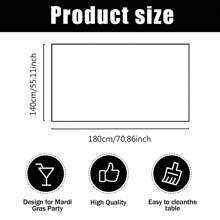 1 pieza Mantel rectangular, 145cm (57.08 pulgadas) de diámetro, 140x180cm (55.11 pulgadas x 70.86 pulgadas). Mantel de poliéster con estampado de fantasmas negros y blancos para Halloween, fondo negro con fantasmas blancos de dibujos animados y "¡BÚ!", adecuado para fiesta de Halloween, reunión de niños, decoración de restaurantes y decoración del hogar