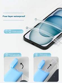 1pc Waterproof Phone Pouch, IPX8 Waterproof Phone Case, With Lanyard - Essential For Diving, Swimming, Beach, Compatible With IPhone Android Phones Up To 9.45in And All Models