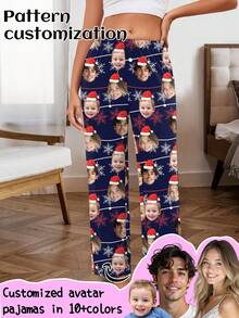 Printstory Customized Women's Pajama Pants, Can Print Any Pattern, Personalized Christmas Gift, Suitable For Family, Friends And Holiday Gatherings - Multicolor - View 1