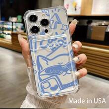 Funda transparente para teléfono con ranura para tarjetas, compatible con phone 16, 15, 14, 13, 12 y 11 - Colores mixtos 1 - Ver 1