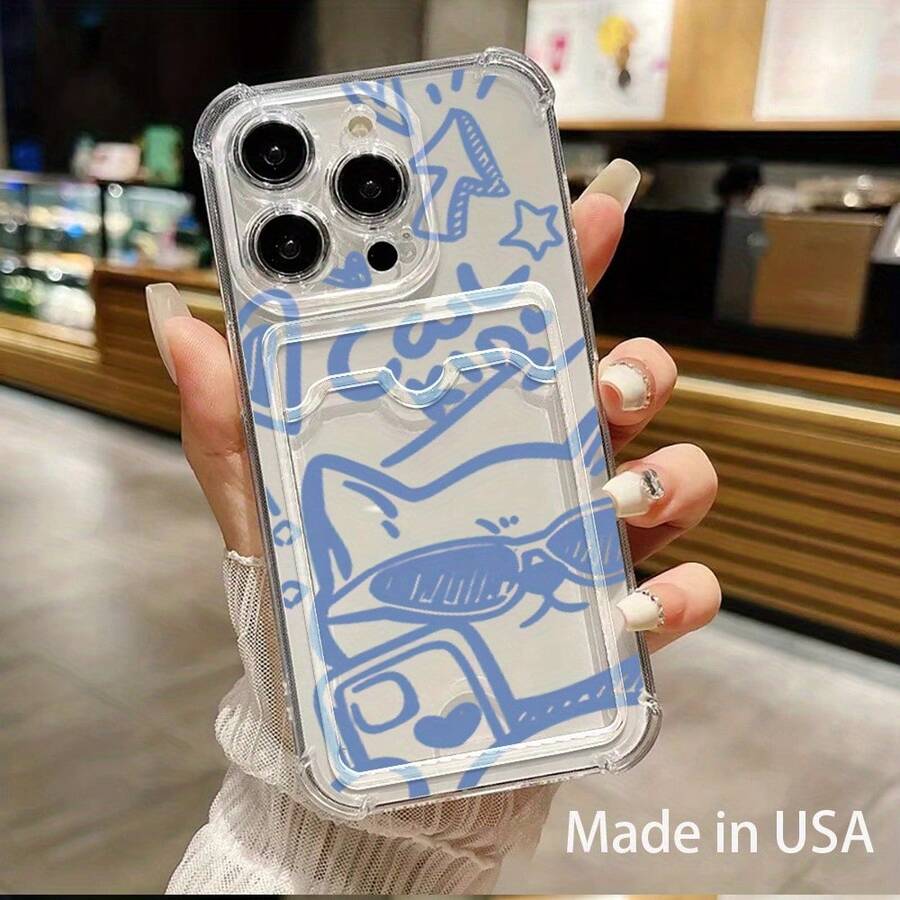 Funda transparente para teléfono con ranura para tarjetas, compatible con phone 16, 15, 14, 13, 12 y 11 - Colores mixtos 1 - Ver 1