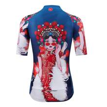 RAUDAX Maillot de cyclisme pour femmes Raudax, avec des éléments de l'opéra chinois, en soie de lait à séchage rapide avec un dos en maille, haute élasticité