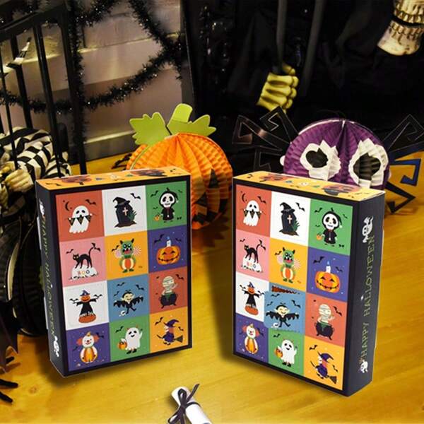 5pcs Halloween Fun Halloween Blind Boxes Empty Boxes Sticky Homemade Surprise Gift Boxes