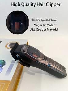 Kemei KM-1726 New Professional Barber Hair Clipper Magnetic Motor Salon Use Haircut For Men 10000RPM High Speed Hair Cuttting Machine Adjustable High Quality Salon Clipper 12W Strong Power Hair Clipper Gift For Men Birthday - Dark Grey - View 8