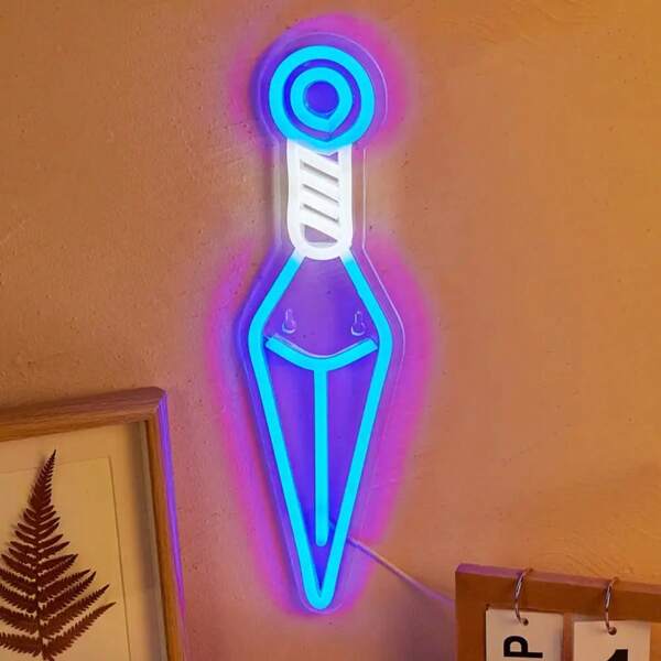 1 pezzo Insegna al neon a LED a forma di arma anime, per decorazione da parete e da tavolo, insegna luminosa alimentata tramite USB, per decorazione di camera da letto, matrimonio e feste