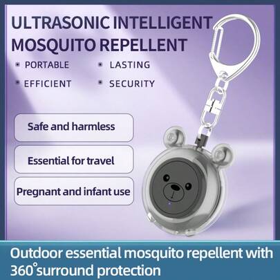 便携式驱蚊器，佩戴舒适，非化学电子声波驱蚊器，适合户外活动，电池供电