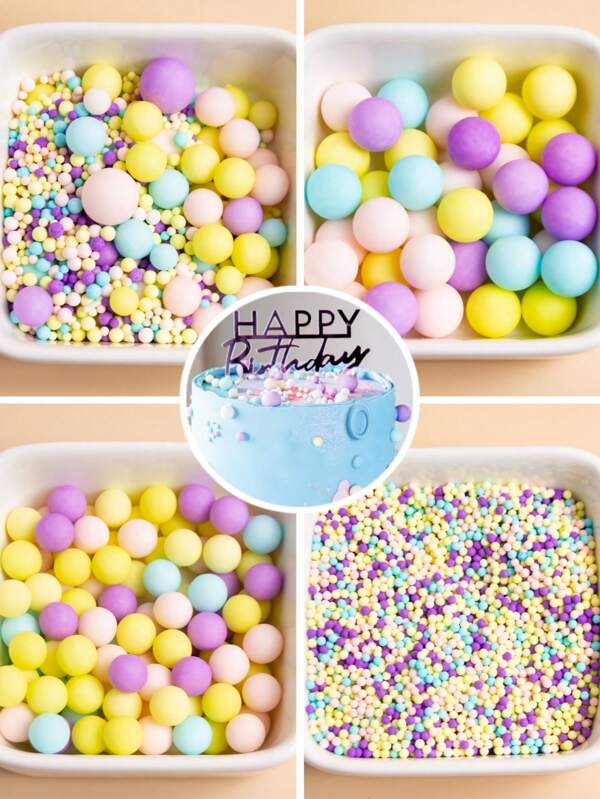 Sprinkles For Cake Decorating,Round Macaron Pearl,Sprinkles For Ice Cream, Cupcake, Baking, Cookies, Cake Toppings,Suitable For Wedding Party, Birthday Party, Party Dessert Decoration