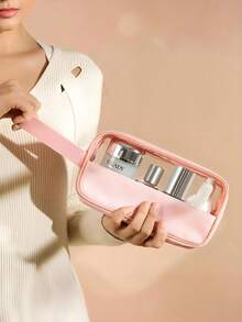 3/1 件，大容量，防水，化妆收纳袋，透明袋，旅行洗漱包，透明，便携式设计和双手柄 - 非常适合整理化妆品和洗漱用品收纳袋，化妆包，化妆收纳袋旅行必需品包，适合学校假期返校用品洗漱包防水洗漱包