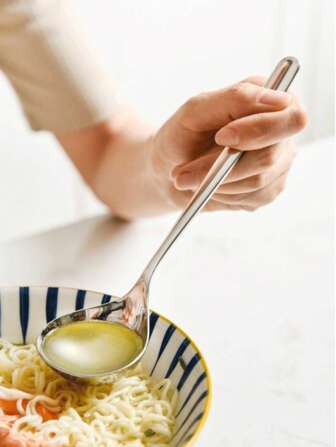 4 szt. Trwałych chochli do zupy ze stali nierdzewnej z długim uchwytem, idealne przybory kuchenne do zup, owsianki i gorących potraw w restauracjach