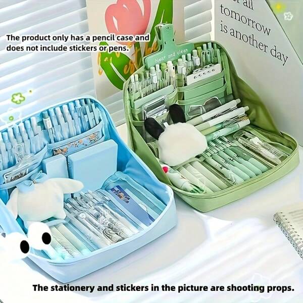 Back-To-School Gifts: Large-Capacity Pen Case, Multi-Layer Stationery Storage Bag, Desktop Organizing Box, Spacious Stationery Case, Portable Cosmetic Bag, Suitable For Office Desktop Organization, Available In Multiple Colors. The Large-Capacity Pen Holder Enables You To Store Your Belongings Neatly And Easily