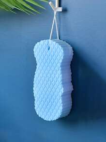 1 pieza-Esponja de fregado con rejilla tridimensional azul, un accesorio de ducha portátil suave y duradero que es fácil de secar al aire