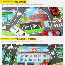 1 pezzo, Tappetino da gioco per traffico cittadino, grande pad da gioco in tessuto non tessuto, impermeabile e anti-umidità, in stile moderno, mappa stradale interattiva per bambini che giocano con macchine, decorazione per la stanza, strumento educativo, ritorno a scuola