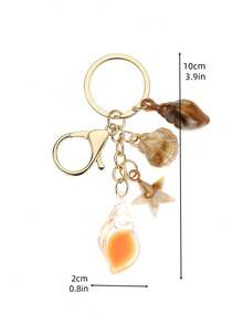 1 件全新创意逼真海洋生物海星和贝壳吊坠夜光水晶海星和贝壳吊坠女士包包吊坠礼物送给朋友适合日常使用海滩配饰海滩必需品度假