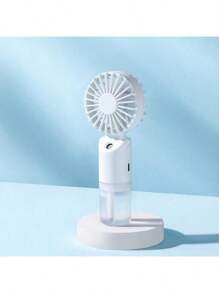 1 pezzo Ventilatore portatile ricaricabile USB con funzione umidificante, ventilatore mini pieghevole per il raffreddamento, adatto per uso interno ed esterno in estate