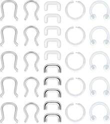 Horseshoe Septum Rings Surgical Steel Nose Piercing Jewelry 6mm-12mm - 16G-8毫米-C - 查看 1