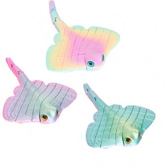 1 件 3D 打印玩具铰接式海洋动物坐立不安玩具 - Mantaray 多色 PLA 柔性鱼成人感官玩具，3D 打印玩具，缓解压力，桌面装饰