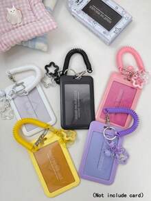 1 件黑色、白色、彩色星形悬挂卡夹，垂直滑动塑料卡盒，适用于校园卡、身份证、徽章、学生卡存储和装饰、学校用品、返校 - 彩色 - 查看 4