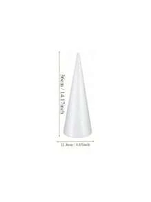 1pc Large Solid White Foam Cone, Art Craft DIY Holiday Supplies, Polystyrene (PS) Foam Christmas Tree, Birthday Scene Decoration, Event Props, Cone Accessory, Home Decor, Artificial Twinkle Christmas Tree Cone, Christmas Tree Cone, Christmas Decoration, New Year, Thanksgiving, Winter, Valentine's Day Handmade Gift