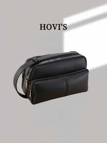 HOVI'S Casual clutch, geschikt voor woon-werkverkeer en reizen, grote capaciteit en multifunctioneel, combineert een modieuze uitstraling met draagbaarheid, geschikt als cadeau voor mannen