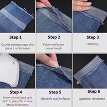 1 Pc Double Sided Adhesive Lining DIY Sewing Webbing Strong Adhesive Washable Non-Woven Fiber Tape, Double Sided Lining, Seamless Edge Binding Tape For Altering Clothes, Pants, Jeans, Skirts, Assorted Fabrics Adhesive Tape, No Sewing, Great For Adhesive Binding Assorted Fabrics - Multicolor - View 4