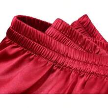 Lonxu Pajamas Set Mens Silk Satin Pajamas Long Sleeve Loungewear Two-Piece Sleepwear Button-Down Pj Set S-XXXXL