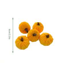 12/10/5/1pc 5/6cm 仿天鹅绒泡沫织物南瓜装饰，秋季南瓜家居装饰，什锦天鹅绒南瓜假南瓜，人造秋季餐桌装饰，可重复使用的感恩节，秋季餐桌中心装饰，天鹅绒工艺南瓜秋季家居农舍丰收感恩节装饰万圣节房间装饰万圣节装饰 - 彩色 - 查看 10