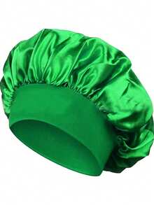 1pc Luxurious Satin & Silk Sleep Bonnet - Adjustable Tie Band For Unisex Hair Protection, Summer & Back To School - Multicolor - View 13