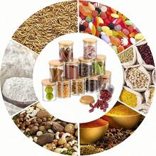 6 Set Glass Jars Set 260ml, 9oz Spice Jars Food Cereal Storage Container With Bamboo Airtight Lids And Labels For Flour, Sugar, Coffee, Candy, Snack And More