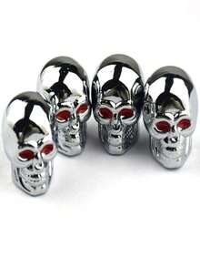 5个骷髅头轮胎气门嘴盖，适用于汽车、摩托车和自行车