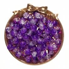 50pcs 8mm Halloween Festival Double Color Crack Beads Black Orange Purple Straight Hole Beads DIY Bracelet, Necklace, Ring, And Phone Rope Spacer Beads Accessories Beads