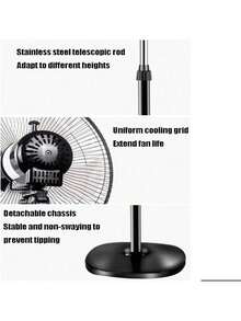 AMAZING VISION Ventilador de pared-16 pulgadas-5 aspas de ventilador-ventiladores de pared de 3 velocidades,,ventiladores de pared con cabezal móvil para uso doméstico - Tipo de Enchufe A USA (110-127V) - Ver 2