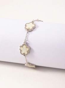 2 pièces/set Bracelet classique mode noir, blanc, trèfle, set