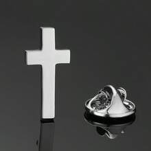 优质男女通用十字胸针，多色时尚商务西装翻领别针，简约防滑衣服和鞋子配饰 - 彩色 - 查看 6