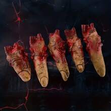 15/10/5PCS Realistic Bloody Fake Fingers - Skin Color Halloween Decoration Props With Bloody Details For Haunted Houses, Parties And Spooky Decorations Home Decor Fall Decor Room Decor