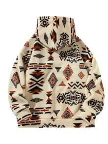 Men's Fleece Half-Zip Hoodie, Loose Fit, Pullover Sweatshirt, Thickened For Autumn/Winter