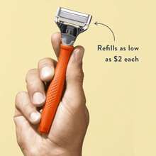 Harry's Razor For Men Razor Handle And Razor Blade Cartridge Shaving Gift Set For Him Orange - 1手柄+1刀片 - 查看 3