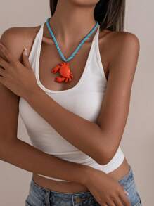 Summer Ocean Style Necklace Set, Multi-Layer Necklace With Shell, Sun, Starfish, Crab Pendant Choker Necklace, Rope Chain Necklace For Women, Beach Vacation Versatile Unique Design