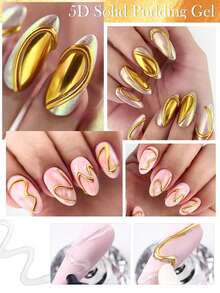 10ml 3D Nail Art Sculpting Gel 1/2 PCS DIY Designs No Wipe Clear Waterproof Sculpting Gel Waterproof Nail Art Design Gel For Intricate Carvings & Shapes - Clear - View 4