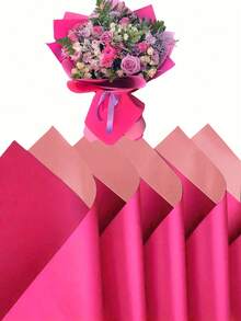 20 hojas de papel de envoltura con diseño de flores - Papel de envoltura resistente al agua para ramos de San Valentín para manualidades DIY, suministros para floristerías, envoltura de regalos para bodas, cumpleaños, arreglos florales DIY, Día de la Madre, cumpleaños, bodas, graduación y aniversario - Multicolor - Ver 1