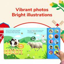 beartale 1 件 10 键农场动物/海洋动物/丛林动物有声书，婴儿需要早期学习益智玩具，10 种生动的动物声音，采用耐用的 BPA 材料电池可更换，增强孩子的互动学习、记忆力和感官发育，教学辅助工具，蒙特梭利 - 彩色 - 查看 9