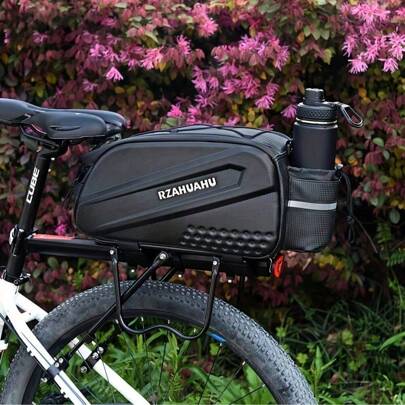 حقيبة خلفية كبيرة السعة للدراجة، قذيفة صلبة مقاومة للماء، حقيبة متعددة الحجرات مثالية للدراجة الجبلية والنقل، شريط كتف قابل للتعديل، حامل كاميرا وزجاجة ماء، مصنوعة من مادة EVA، باللون الأسود - إكسسوارات الدراجة الجبلية