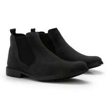 Men's Chelsea Boots Suede Leather - 黑色 - 查看 4