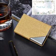 斜面不锈钢名片夹，时尚翻盖名片信用卡ID卡夹，返校季