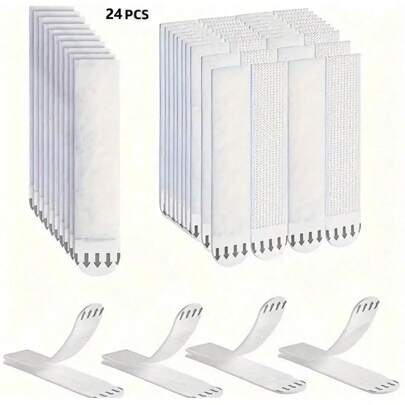24 tiras resistentes para pendurar quadros - sem pregos, sem danos, fácil remoção - 24 peças para barras de instalação de molduras